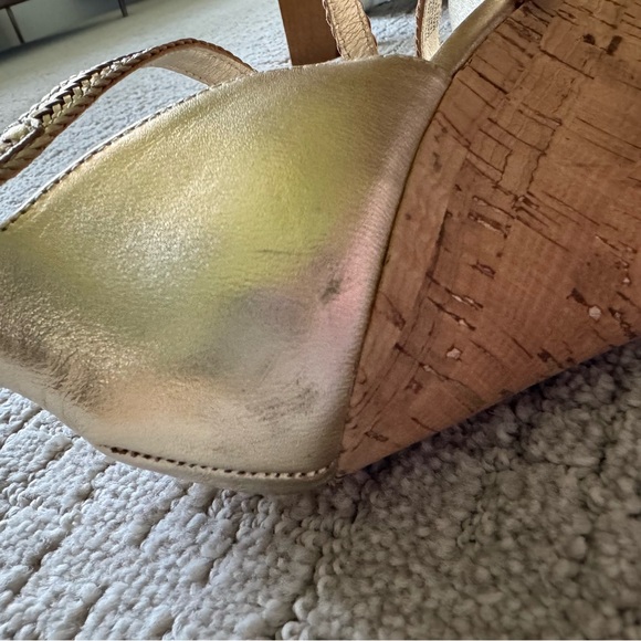 Lilly Pulitzer Gold Maddie Wedge Sandals with Crisscross Straps Women’s Size 9 - Picture 12 of 16